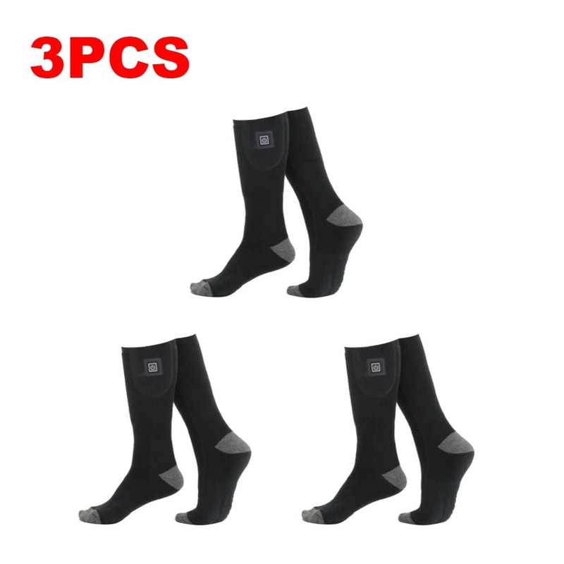 Electric Heated Socks 3 Level Temperature Winter Warm Long AntiSlip Socks No Battery 8