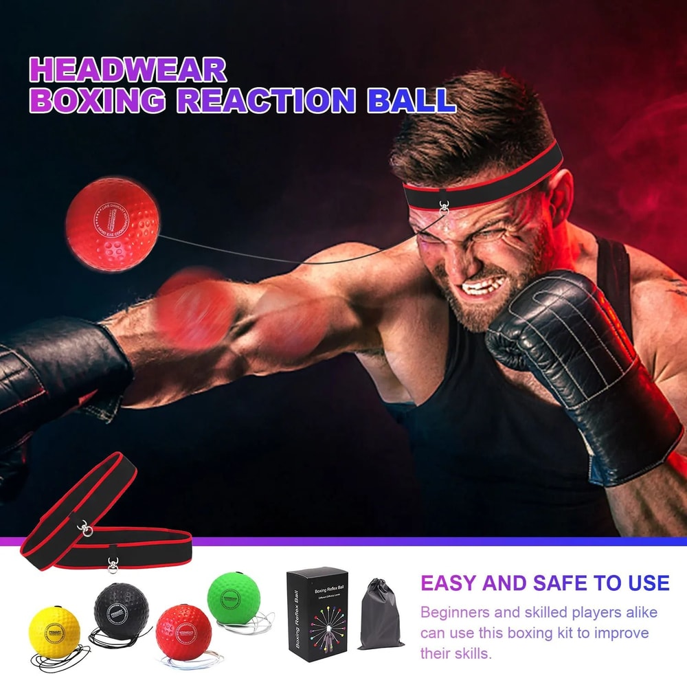 Boxing Reflex Ball Head Mounted Speed Training Set For Home Fitness 0