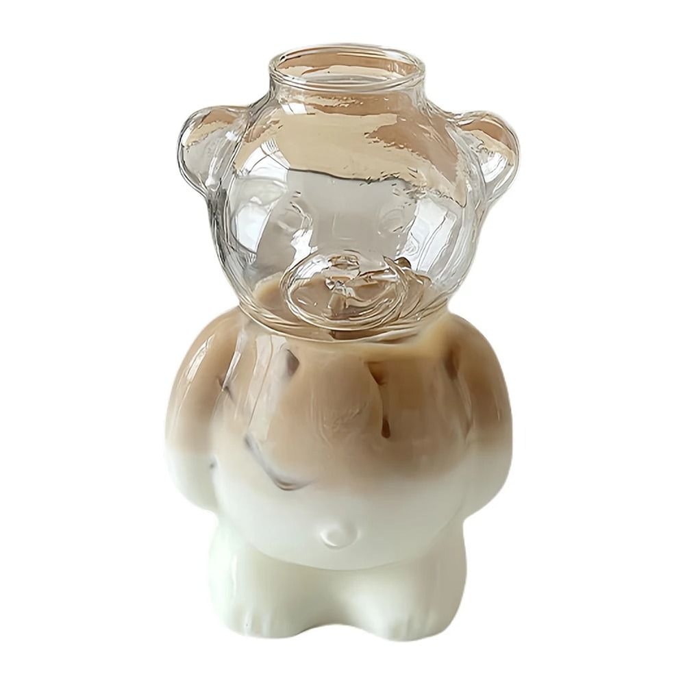Cute Bear Shaped Glass Cup Coffee Mug For Daily Drinks And Gifts 6