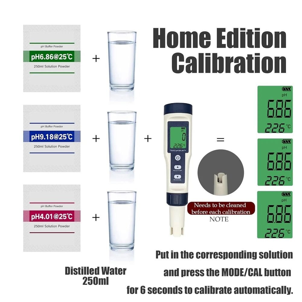 5 In 1 Digital Water Quality Tester TDS EC PH Salinity Temperature Meter 4