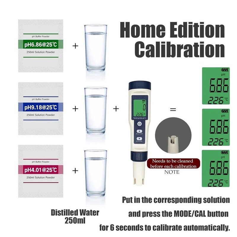 5 In 1 Digital Water Quality Tester TDS EC PH Salinity Temperature Meter 4
