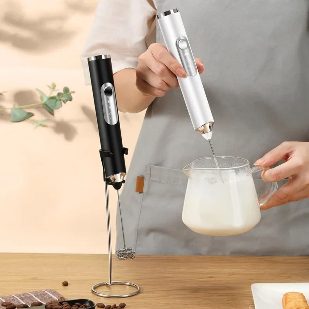 Mini Portable Electric Milk Frother USB Rechargeable Handheld Mixer 2