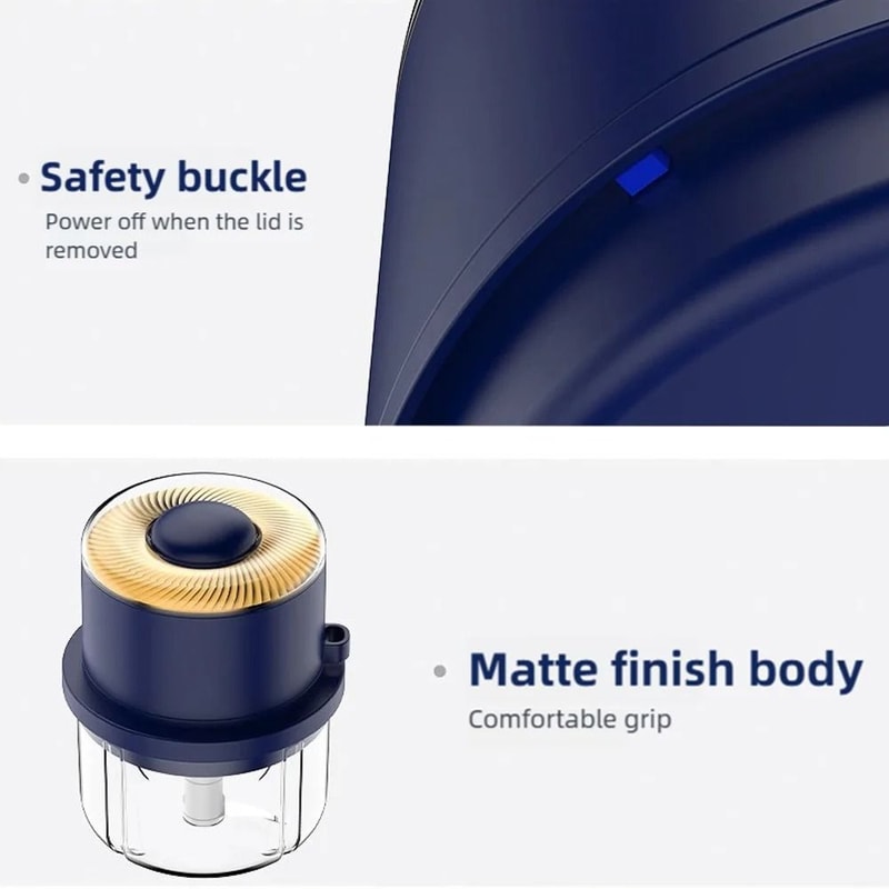 Electric Garlic And Ginger Crusher Mini Vegetable Cutter With 6 Blade Grinder 5