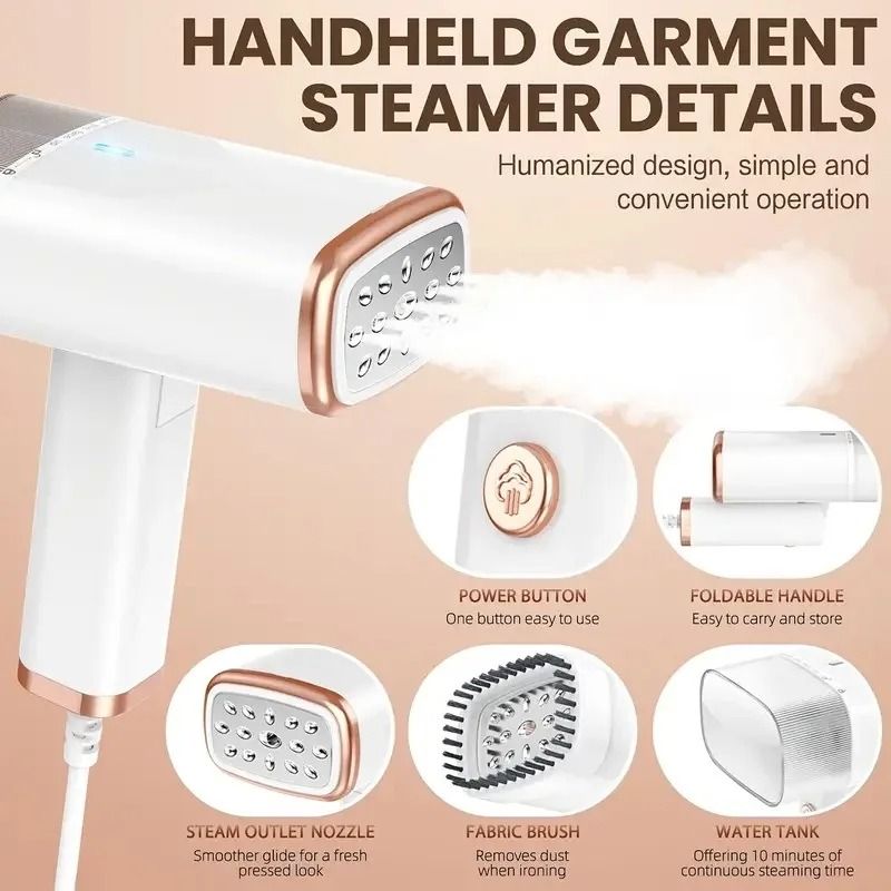 Handheld Foldable Steam Iron 1000W Portable Garment Steamer 1