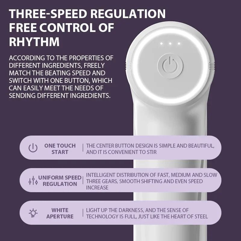 Rechargeable Handheld Electric Mixer Wireless Cake And Cream Beater 2