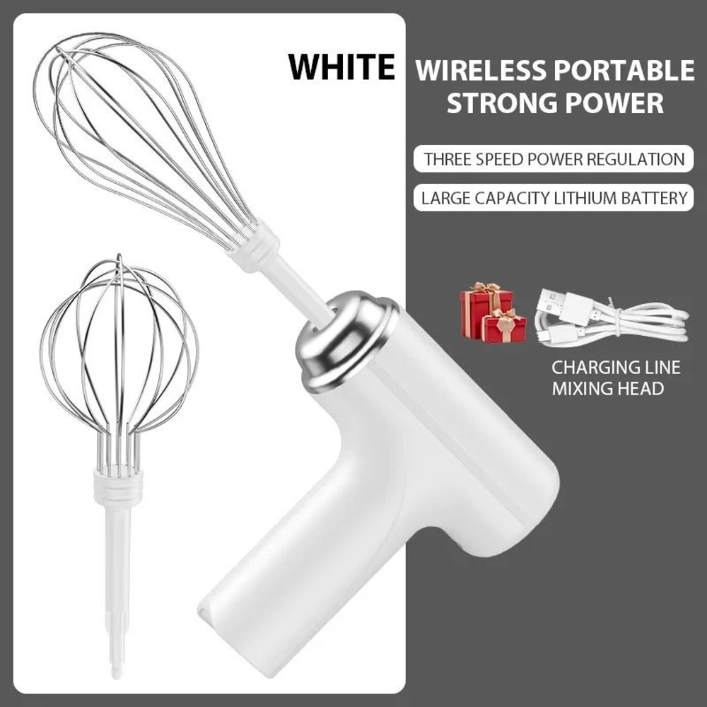 Rechargeable Handheld Electric Mixer Wireless Cake And Cream Beater 6