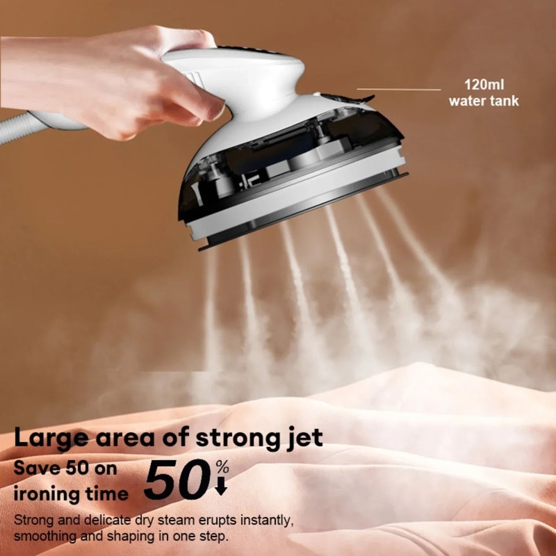 1100W Portable Steam Iron With Adjustable Temperature Settings For Home And Travel Use 3