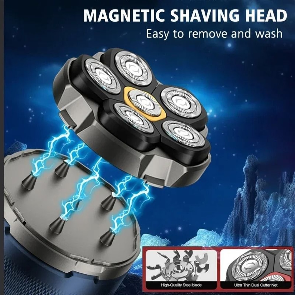 TINSOL 6D Magnetic Bald Head Shaver For Men With Waterproof Cordless Design 2