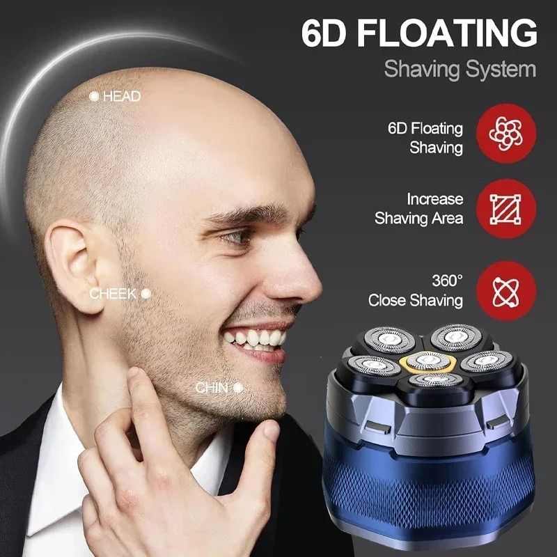TINSOL 6D Magnetic Bald Head Shaver For Men With Waterproof Cordless Design 3