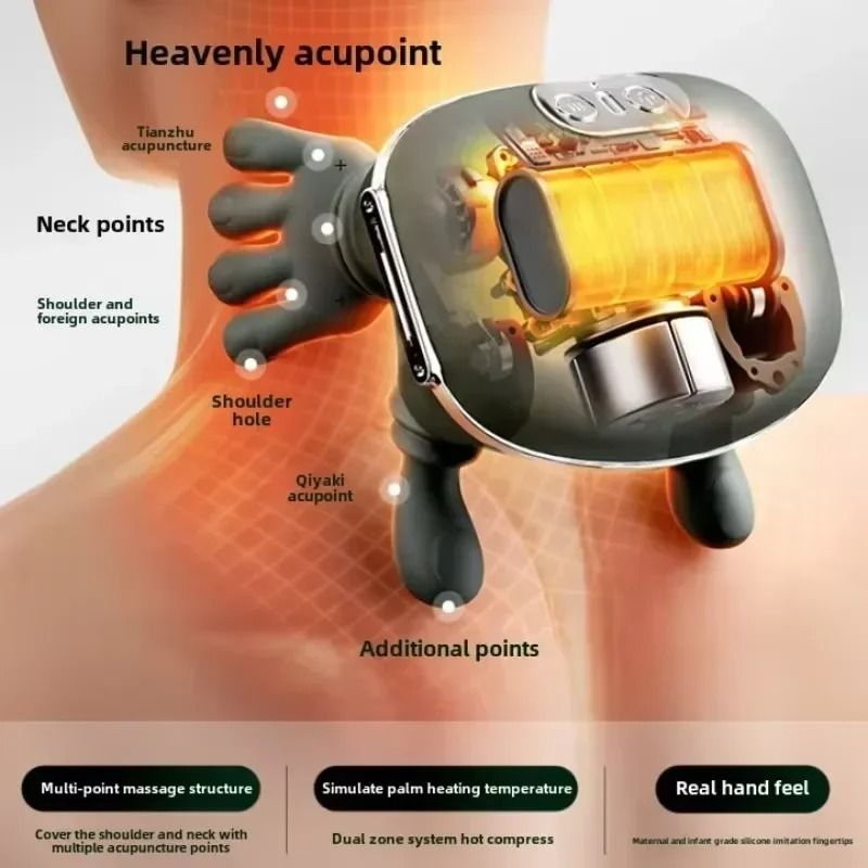 Wireless Neck And Shoulder Massager With Bionic Finger Kneading And Heat 3