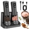 Electric Rechargeable Salt And Pepper Grinder Set With Adjustable Coarseness And Charging Base 0