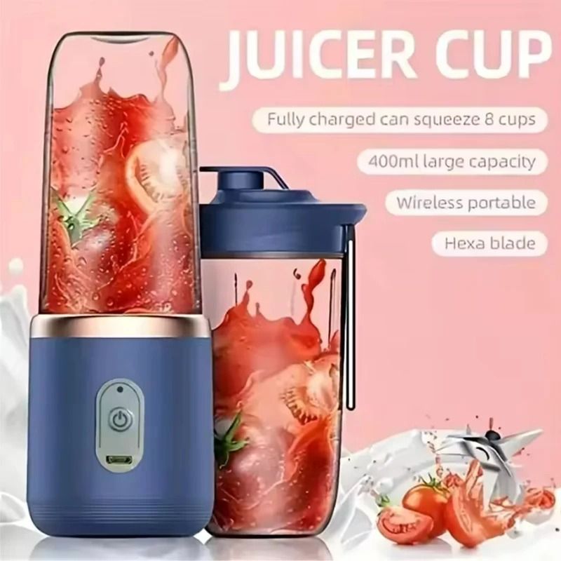 Portable Electric Blender Bottle With 6 Blade System For Smoothies Juice And Ice Crushing 0