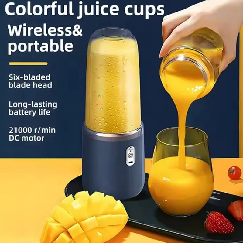 Portable Electric Blender Bottle With 6 Blade System For Smoothies Juice And Ice Crushing 1
