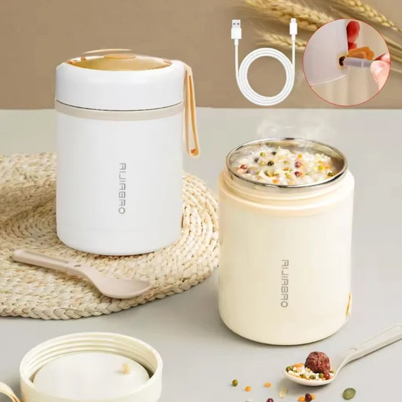 Portable Electric Heating Lunch Box 600ml Stainless Steel Food Warmer 2