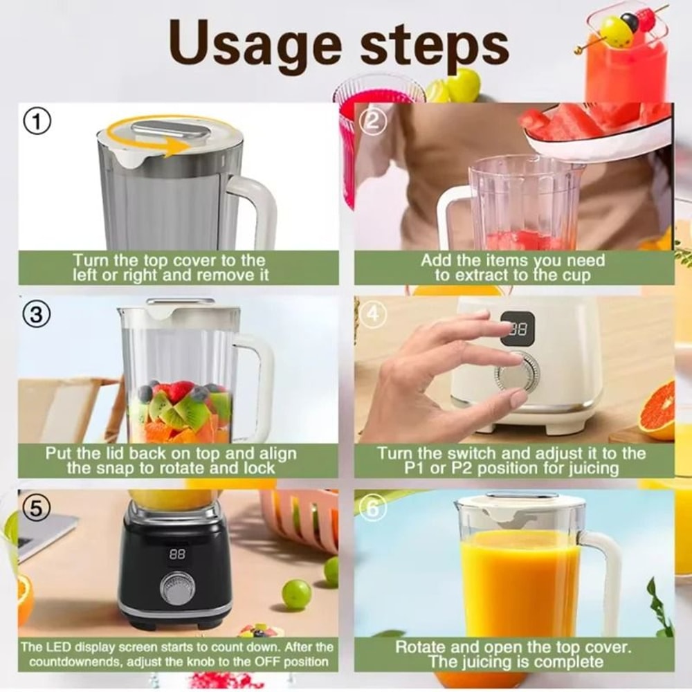 Multifunction Digital Knob Blender Juicer With Ice Crushing And Smoothie Maker 5