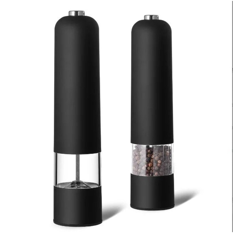 Electric Salt And Pepper Grinder Set With Adjustable Coarseness And LED Light For Home Kitchen Cook 14