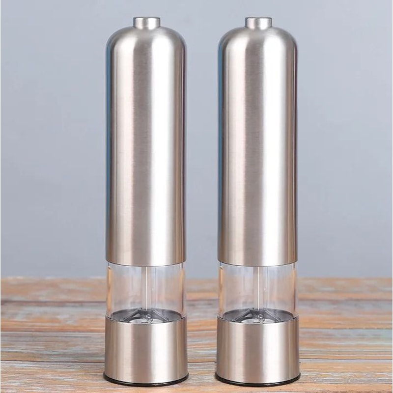 Electric Salt And Pepper Grinder Set With Adjustable Coarseness And LED Light For Home Kitchen Cook 16