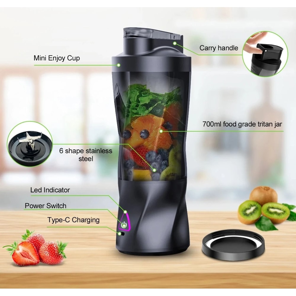 Portable Electric Juicer Blender With 700ml Capacity Rechargeable Smoothie Maker For Travel And Hom 0