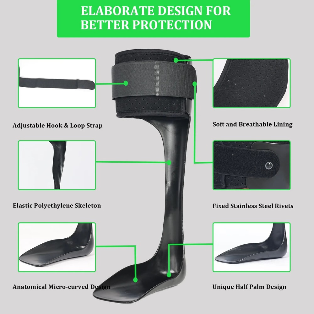 Lightweight foot drop stabilizer inside sneakers