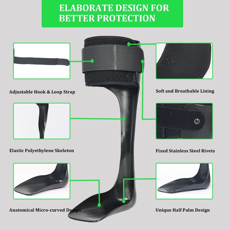 Lightweight foot drop stabilizer inside sneakers