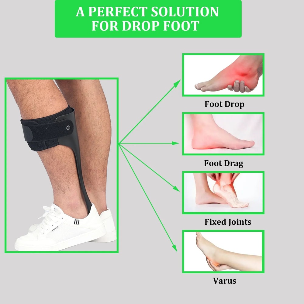 Elderly using orthopedic brace for gait correction