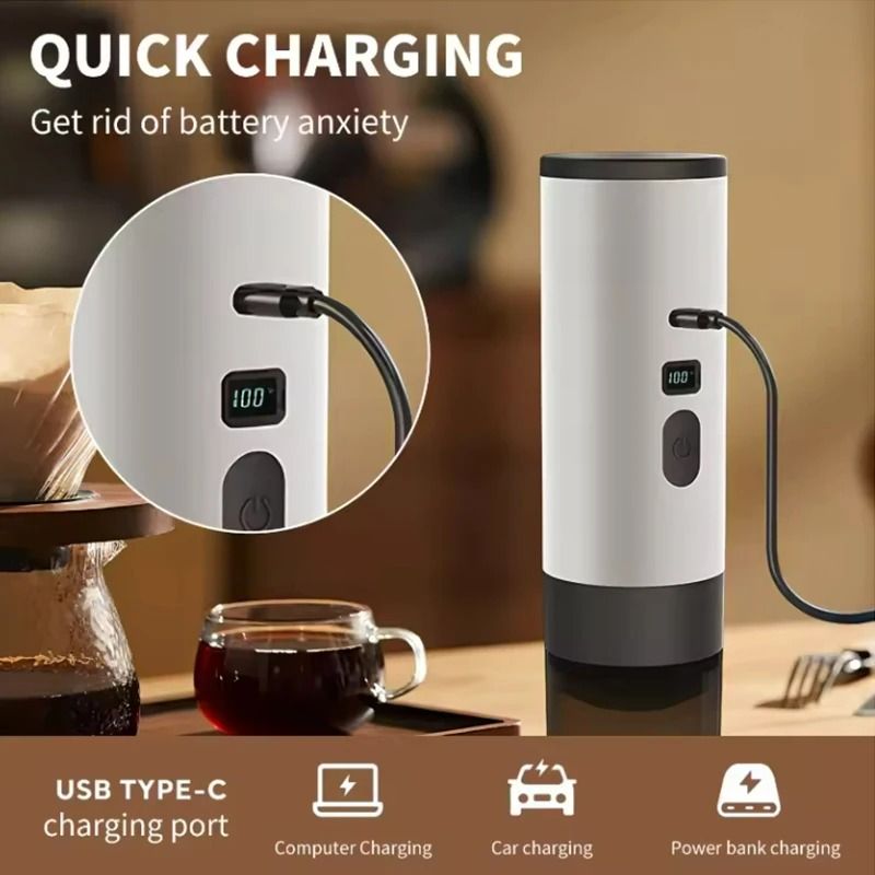 Portable Electric Espresso Coffee Maker With Heating And Type C Charging 3
