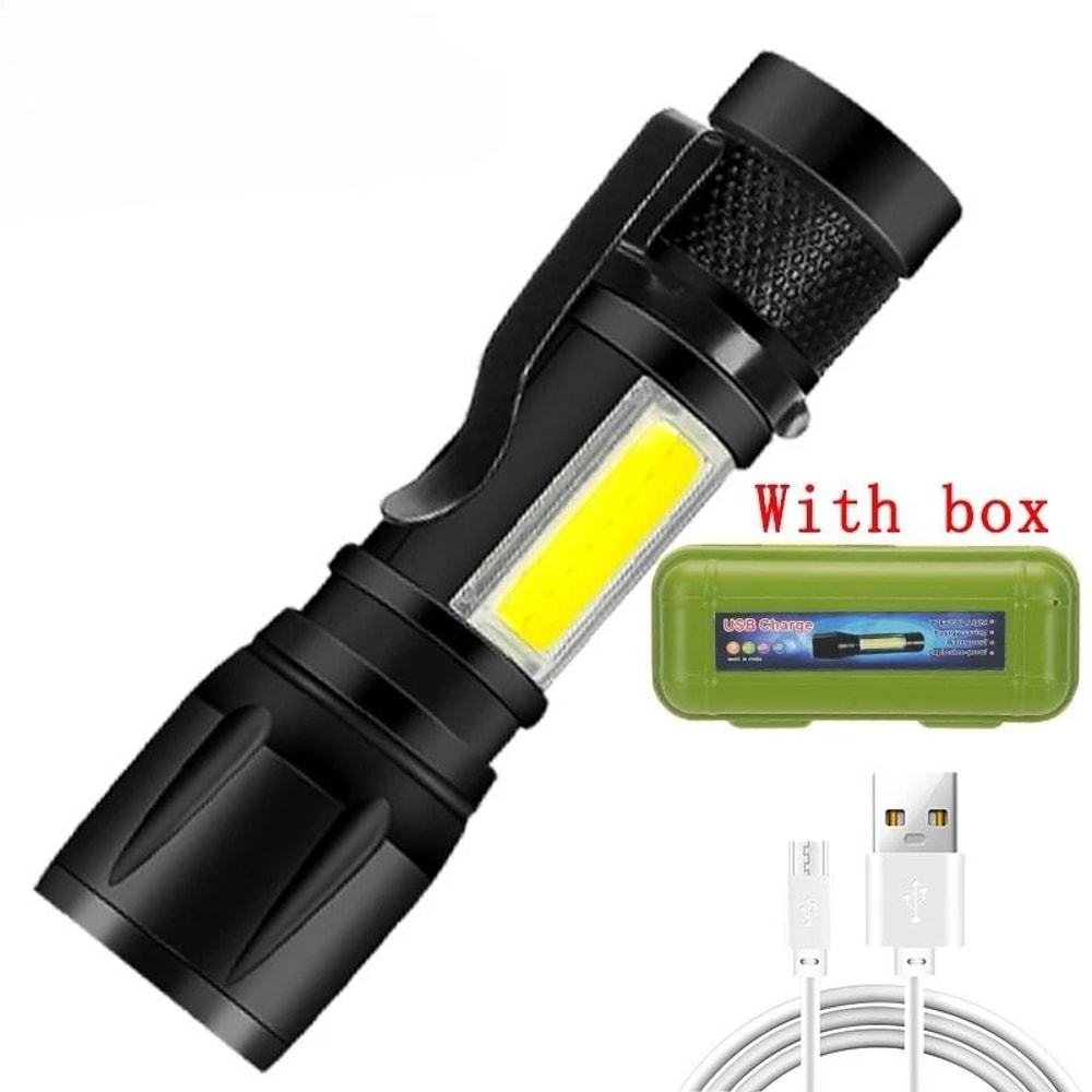 Rechargeable Zoomable LED Flashlight With LCD Display 12