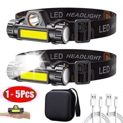 rechargeable cob led headlamp with magnetic base and adjustable strap