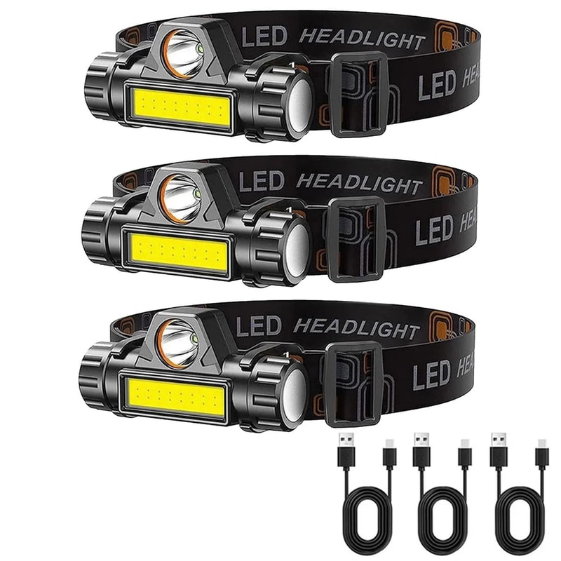 Rechargeable COB LED Headlamp With Magnetic Base And Adjustable Strap 11