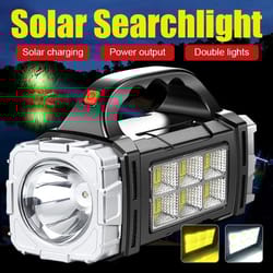 powerful led flashlight with usb and solar rechargeable power bank