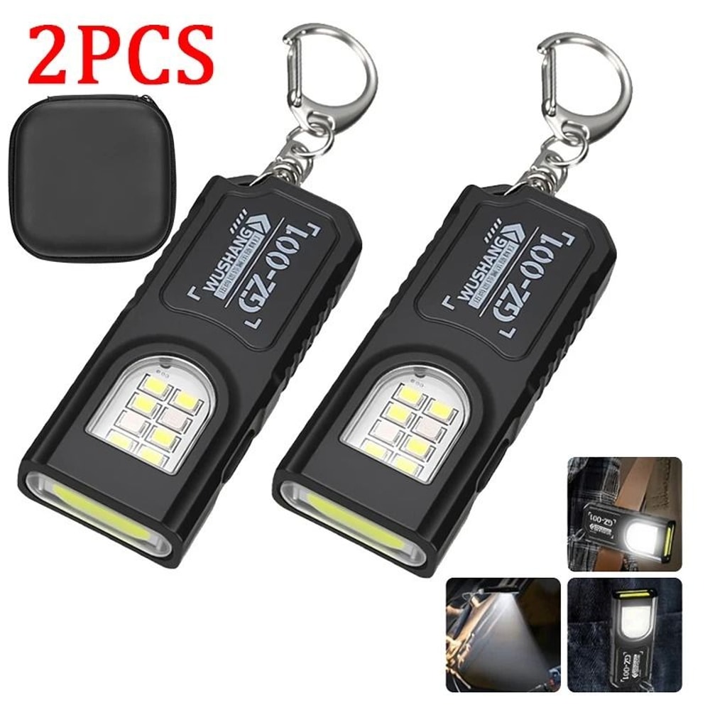 Mini COB LED Keychain Flashlight With Type C USB Rechargeable Battery 9
