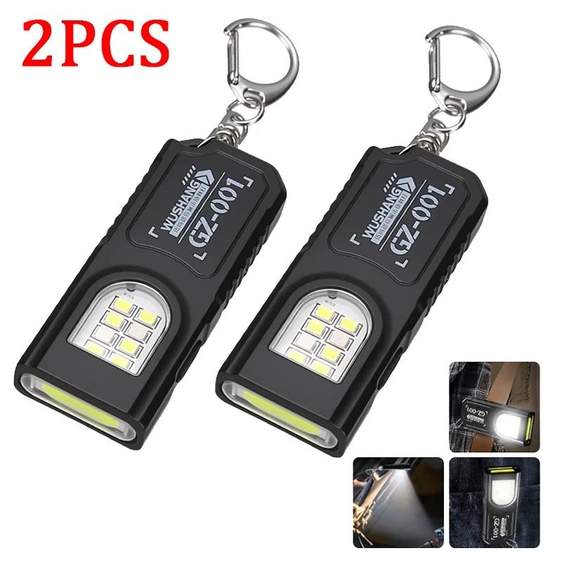 Mini COB LED Keychain Flashlight With Type C USB Rechargeable Battery 8