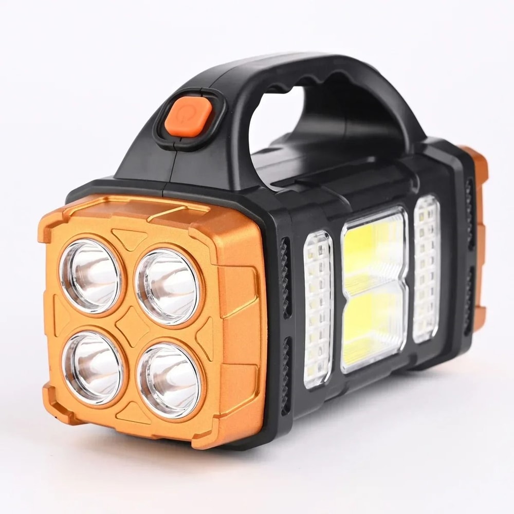 Portable Solar And USB Rechargeable LED Flashlight With COB Work Light 9