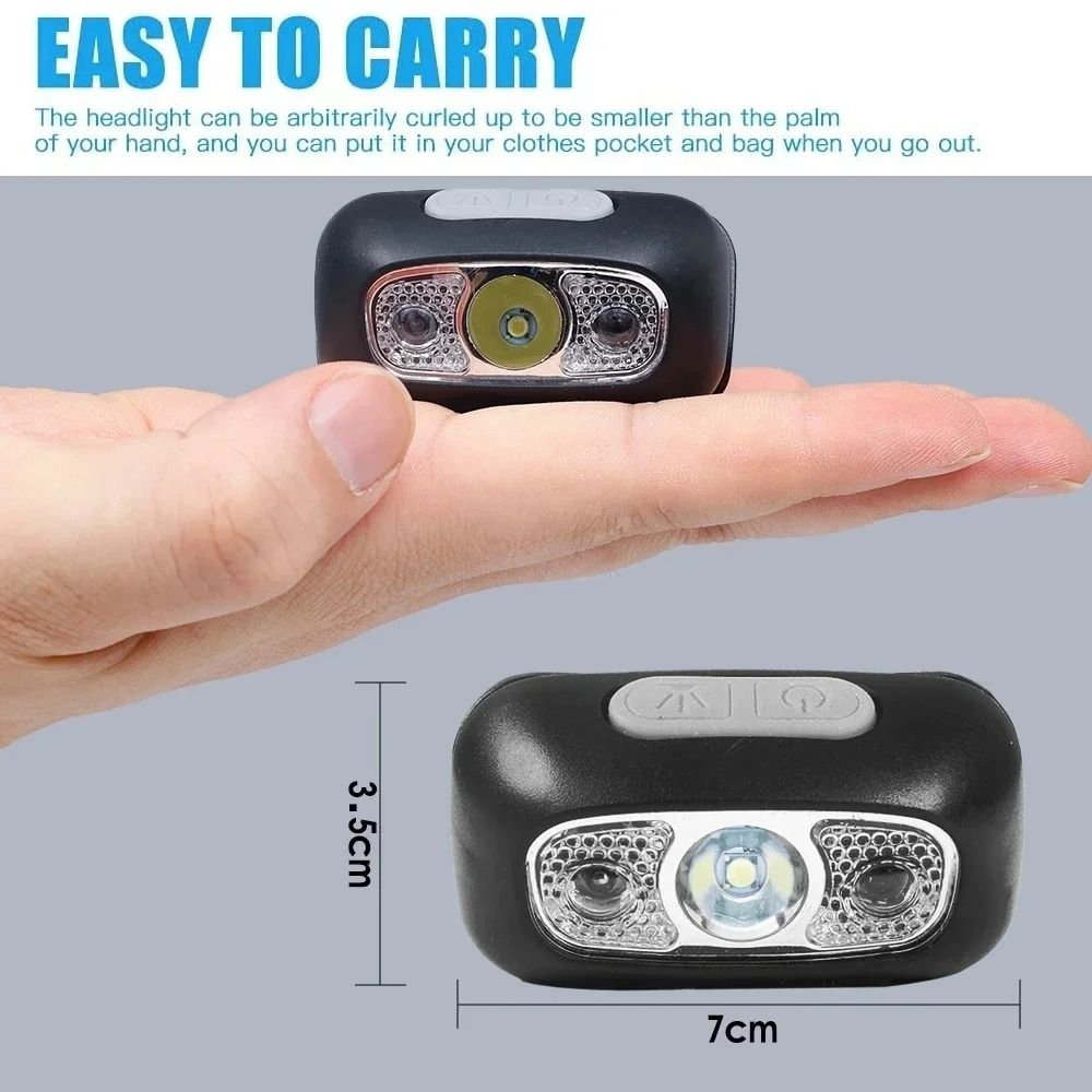 USB Rechargeable LED Headlamp With Motion Sensor For Running And Fishing 5