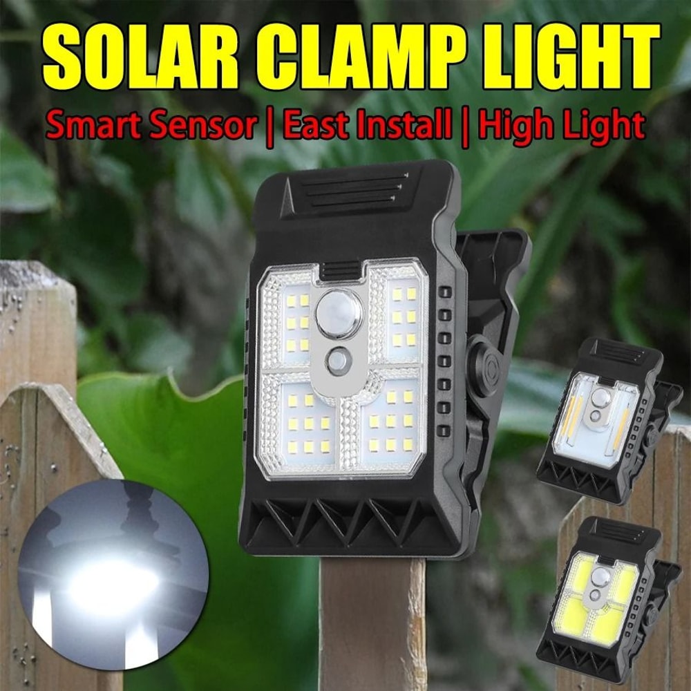 Outdoor Solar LED Clip Light With Motion Sensor For Garden And Camping 0