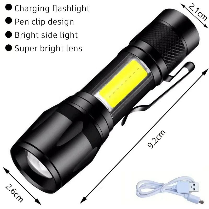 Super Bright USB Rechargeable LED Flashlight With Long Range Beam 6