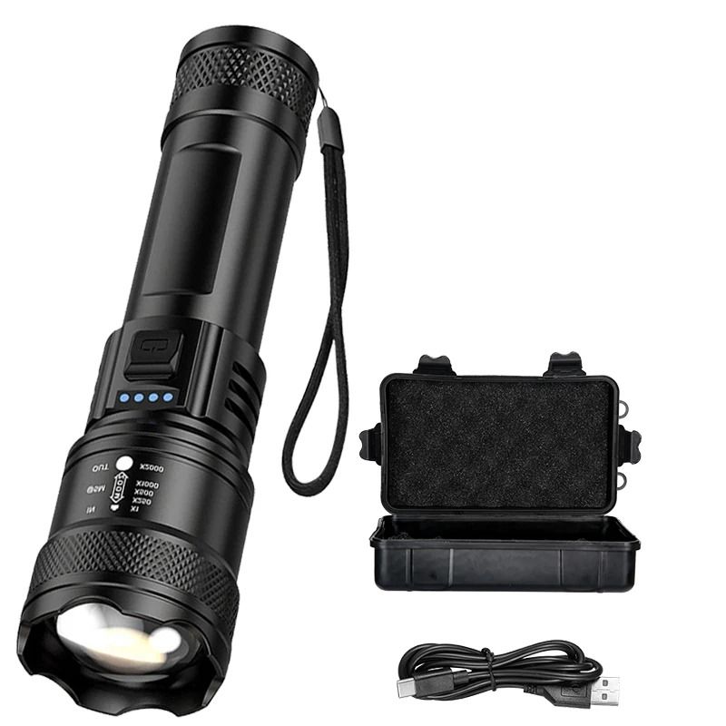Super Bright USB Rechargeable LED Flashlight With Long Range Beam 11