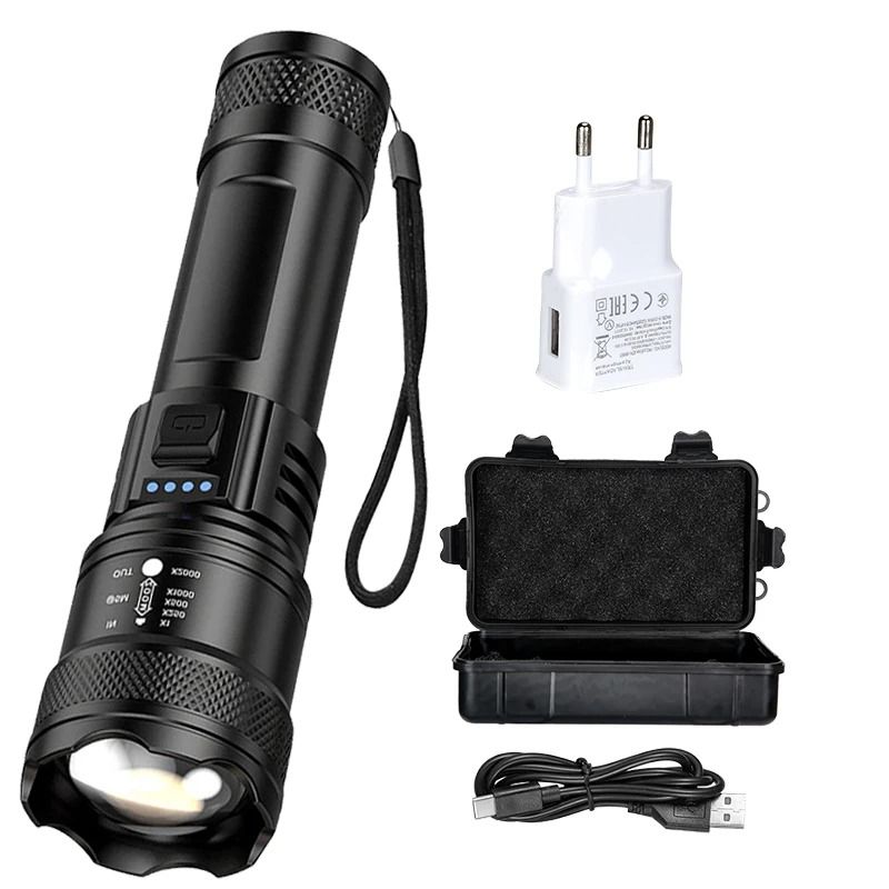 Super Bright USB Rechargeable LED Flashlight With Long Range Beam 13