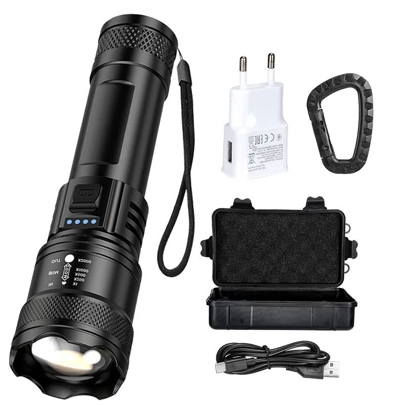 Super Bright USB Rechargeable LED Flashlight With Long Range Beam 14
