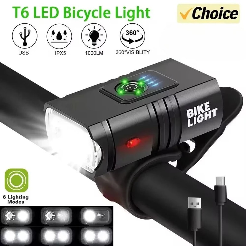 USB Rechargeable Bicycle Front Light With 1000 Lumen LED Headlight 0