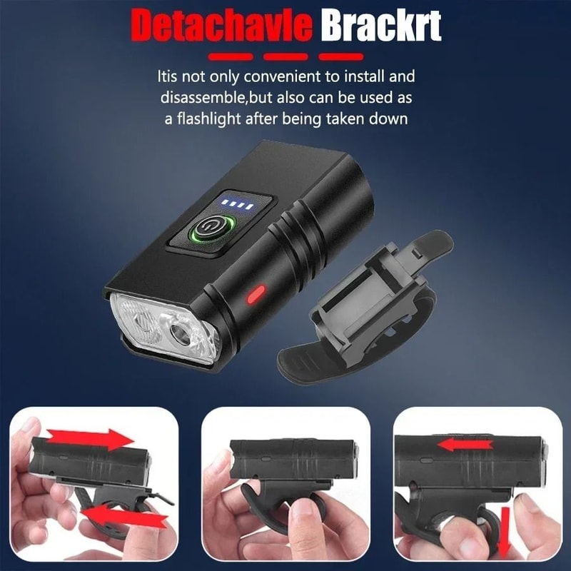 USB Rechargeable Bicycle Front Light With 1000 Lumen LED Headlight 2