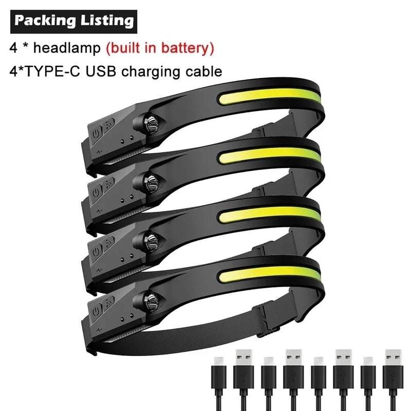 USB Rechargeable COB LED Sensor Headlamp With 5 Lighting Modes 9