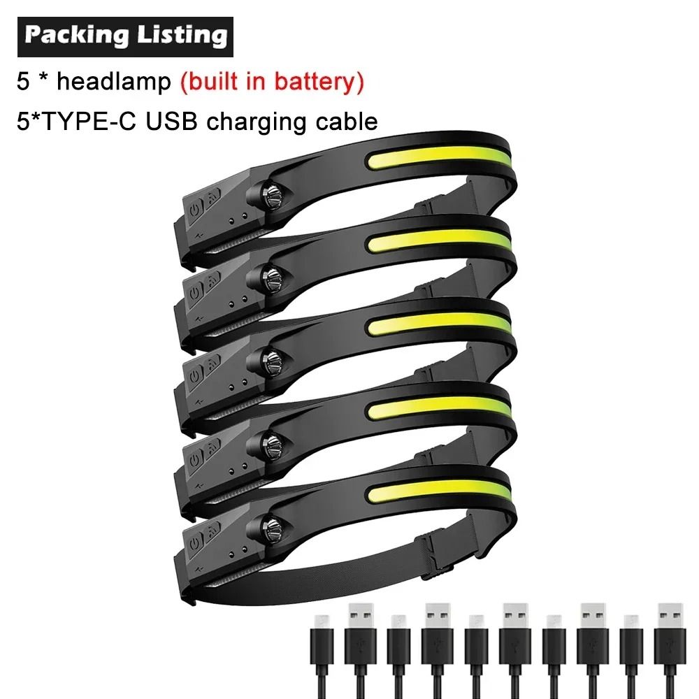 USB Rechargeable COB LED Sensor Headlamp With 5 Lighting Modes 10