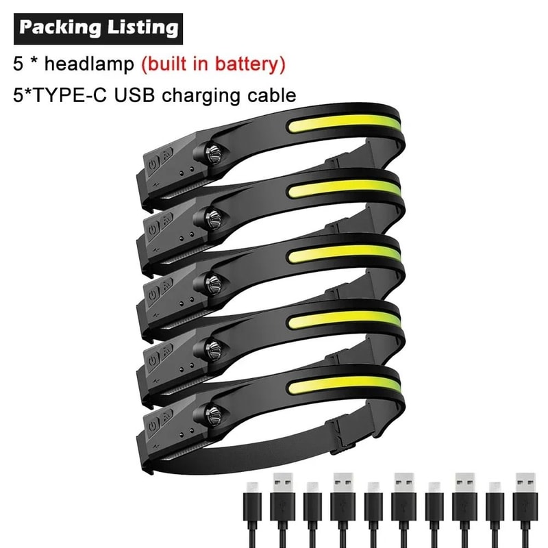 USB Rechargeable COB LED Sensor Headlamp With 5 Lighting Modes 10