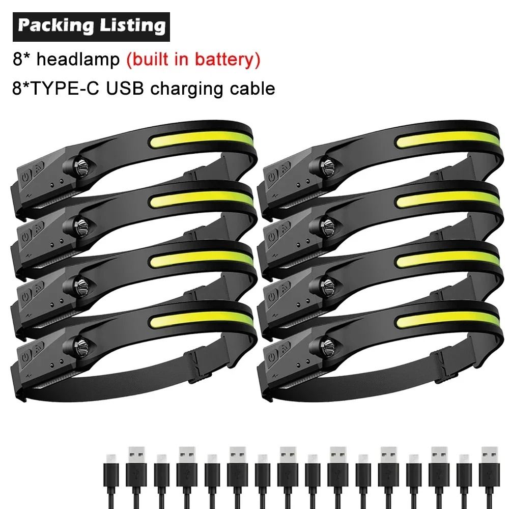 USB Rechargeable COB LED Sensor Headlamp With 5 Lighting Modes 11
