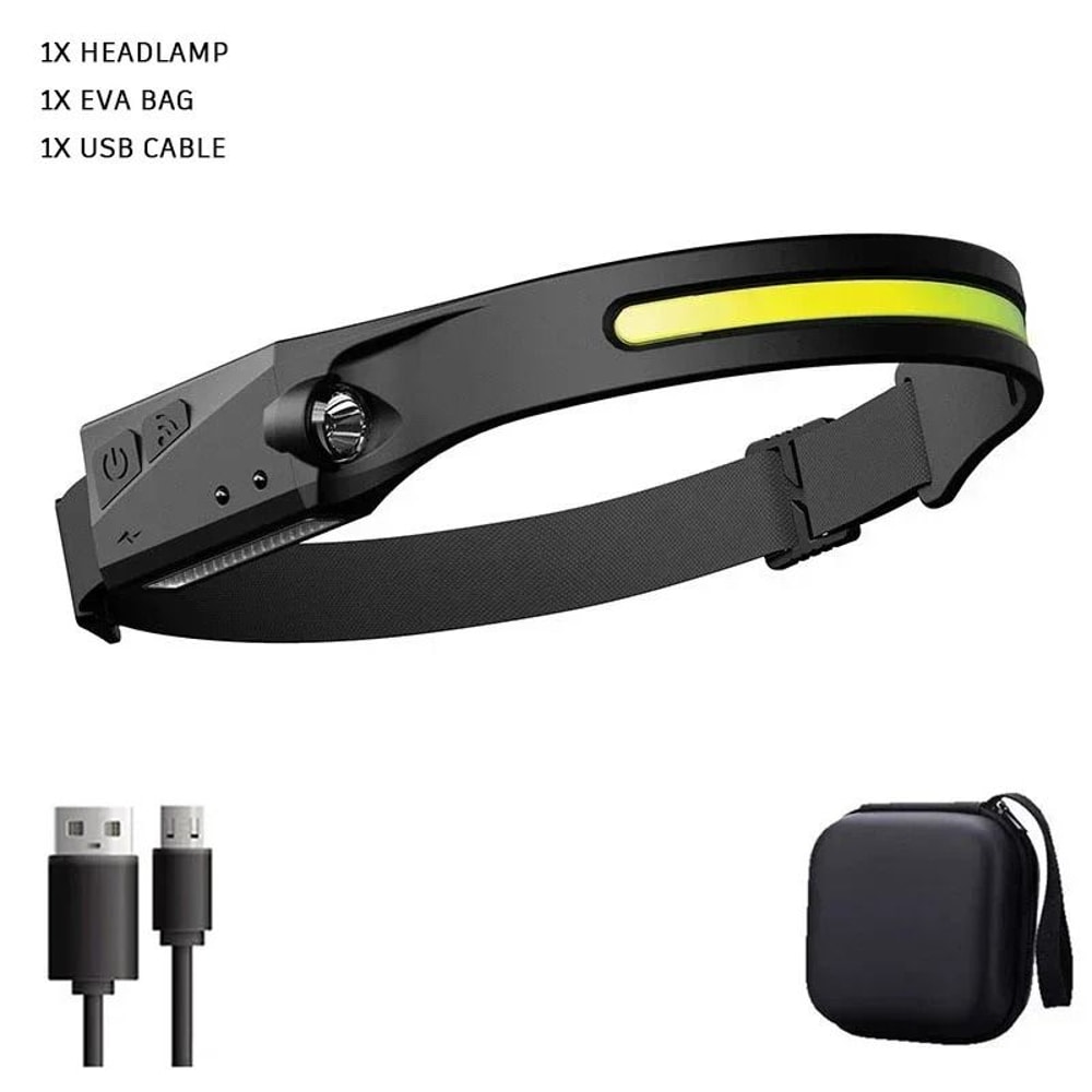 USB Rechargeable COB LED Sensor Headlamp With 5 Lighting Modes 14