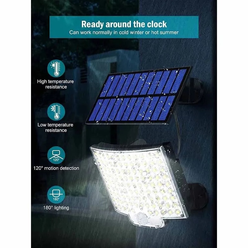 106 LED Solar Motion Sensor Floodlight With Remote Control 3