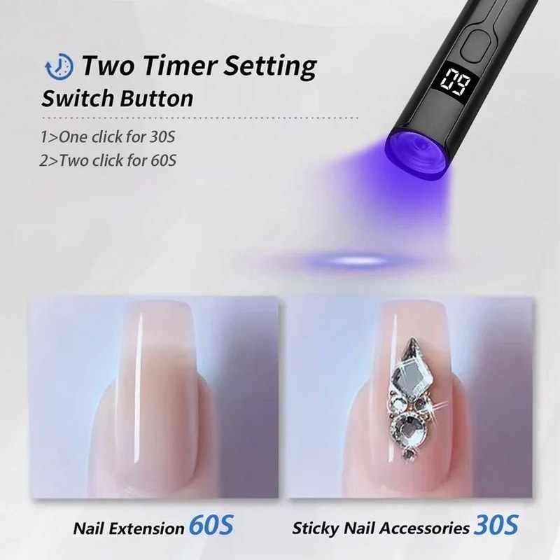 Portable Mini UV Nail Lamp For Gel Nails With Type C Charging 4