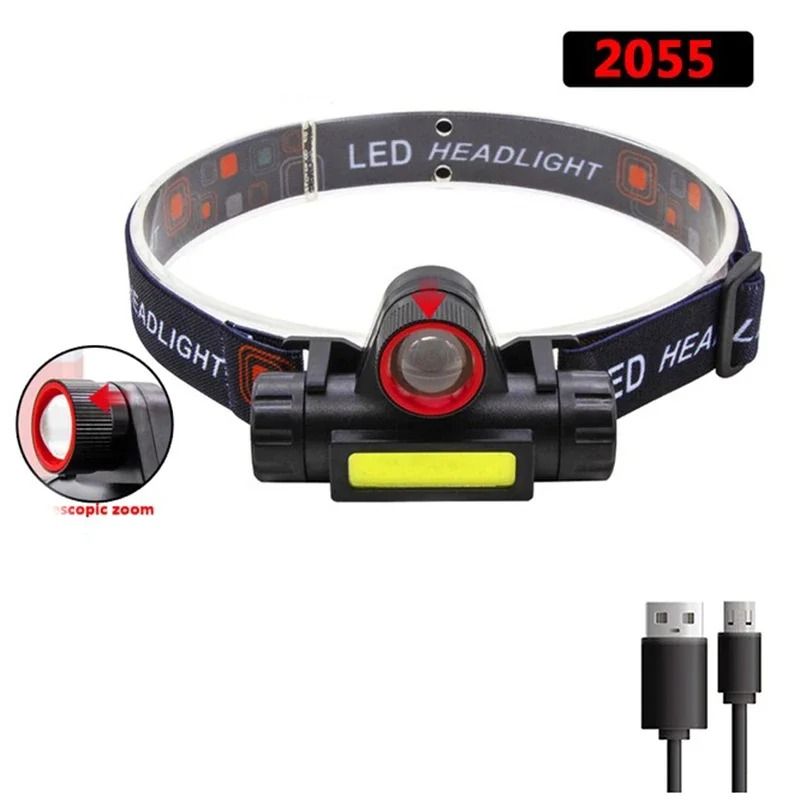 Rechargeable LED Headlamp With Dual Light Sources And Magnetic Base 11