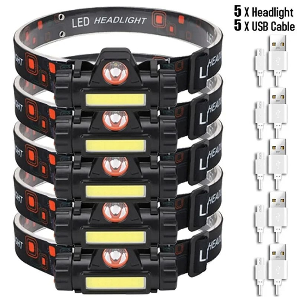 Rechargeable LED Headlamp With Dual Light Sources And Magnetic Base 12